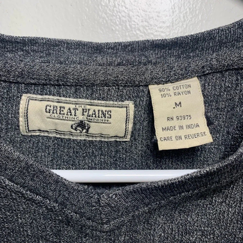 The Great Plains Clothing Co Gray V Neck Pullover Sweater Men's Medium
